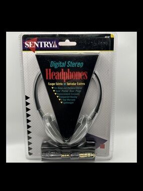 Sentry Digital Stereo Headphones  80s 90s Vintage Decor Display Or Use H0160 NOS